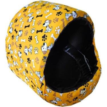 Imagem de Cama Caminha Para Cachorro e Gatos Iglu Nylon Grande - EF Pet, Amarelo