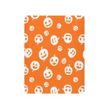 Imagem de JUZIHAI Lençol de berço de Halloween para meninos e meninas, lanternas brancas de Halloween, macio, elástico, respirável, capa de colchão para berço padrão e cama infantil, 99 x 68 cm