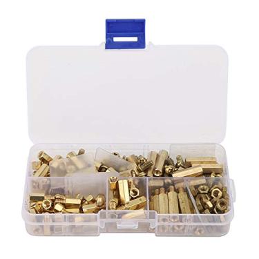 Imagem de Acouto Conjunto de Espaçadores de Latão M4 Com Parafusos e Porcas - 180 Peças de Espaçadores de Latão de Em Caixa de Armazenamento Conveniente para Montagem Versátil