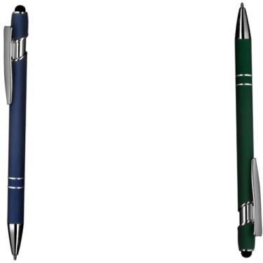 Imagem de Caneta Esferográfica Retrátil com Grip, Escrita Azul, Plástico, Kit com 1 e 2 Unidades (Azul e Verde)