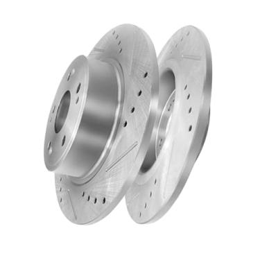 Imagem de PM Auto Rotores de freio a disco ranhurado perfurados traseiros para Honda Accord 2005-2012 2014 2017, 2009-2014 Acura TSX, Rotores de freio de substituição automotiva de 282 mm