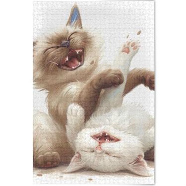 Imagem de Quebra-cabeça de gatos siameses fofos, 500 peças para adultos amantes, presentes para a família, quebra-cabeça personalizado, Cool Prime, brinquedo artístico, 52 cm x 37,8 cm