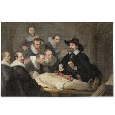 Imagem de Aula de anatomia Rembrandt personalizada Dr. Nicolaes Tulp quebra-cabeça adulto 1000 peças quebra-cabeça brinquedo arte quebra-cabeça cena de outono divertido bobo, 75 cm x 50 cm