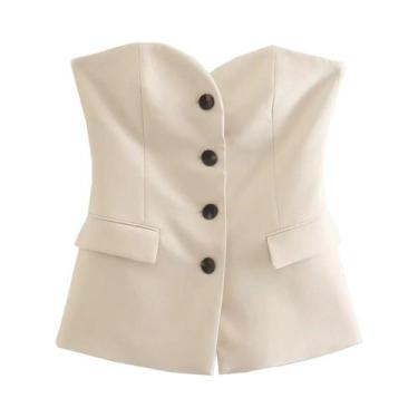 Imagem de Conjunto de Calças e Regata Elegante para Mulheres - Sem Alças, com Fe