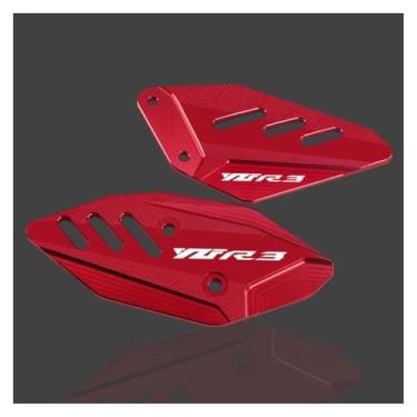 Imagem de Anti-derrapante Para yzf r3 r25 yzfr3 yzfr25 cnc footpeg apoio para os pés pedal dianteiro asa suporte placas de calcanhar protetor(Red YZFR3)