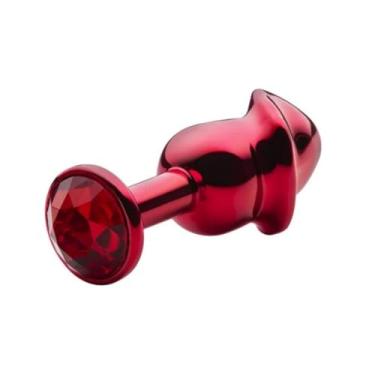 Imagem de Plug Anal Formato De Pênis Com Pedra Brilhante 8,2 x 2,8cm Acessório Erótico Estimulador Anal 258 (VERMELHO)