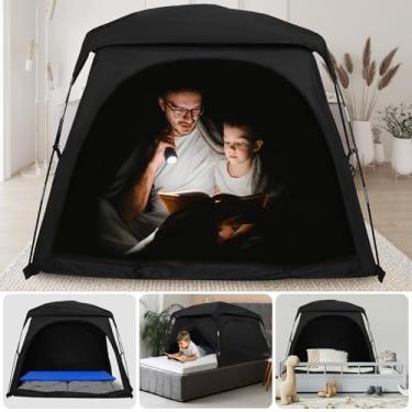 Imagem de KNOCLOC Tenda sensorial certificada CPC para crianças com autismo, calmante e sono, blackout, tamanho grande e versátil, serve para cama de piso duplo, cama de viagem infantil, design portátil e