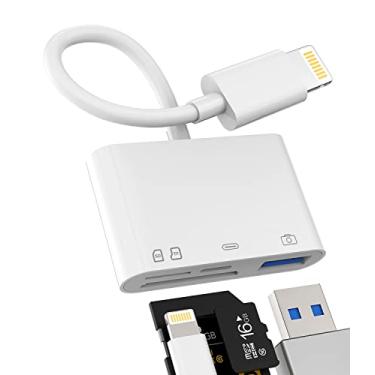 Imagem de Leitor de cartão SD para iPhone Dongle Lightning para USB cabo carregador Micro TF adaptador OTG para Apple Accessorie câmera visualizador de memória, pen drive, cabo, mouse, teclado, conversor de