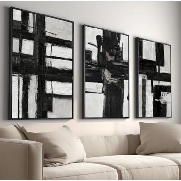 Imagem de Kit 3 Quadros Decorativos Com Moldura Tecido Canvas, Arte Para Quarto, Sala, Corredor, 60x90cm