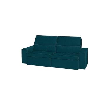 Imagem de Sofá Retrátil e Reclinável 3 Lugares Havana Azul Lux  - Lojas Curitibanas