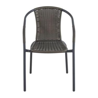 Imagem de Cadeira Ratan Preto e Marrom Just Home Collection