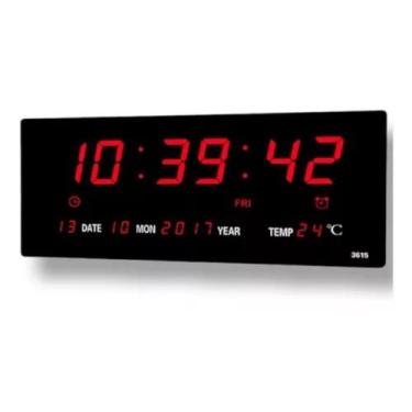 Imagem de Relógio Parede Led Digital Grande Termômetro Recepção Cor Da - Xianjun