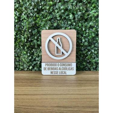 Imagem de Placa de sinalização Proibido Consumo de bebida alcoólica nesse local 