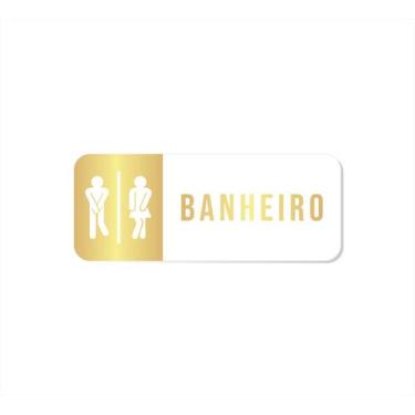 Imagem de Placa de sinalização Banheiro Unissex divertidos em acrílico espelhado