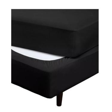 Imagem de Saia Para Cama Box Casal Malha 100% Algodão 30cm - Fit Box, Preto, Pre