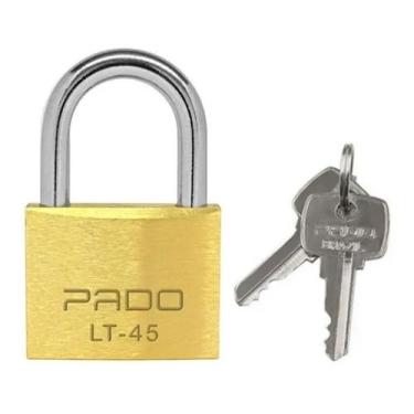 Imagem de Cadeado Segurança Casa Portão Porta Latão Pado Lt 45mm, Dourado