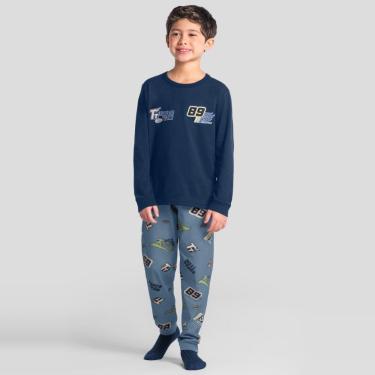 Imagem de Pijama infantil menino corrida brilha no escuro Brandili