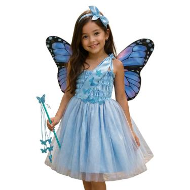 Imagem de Conjunto Infantil Fantasia Menina Fada Festa Kit Com 3 Peça