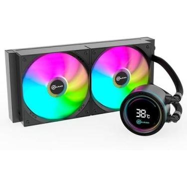 Imagem de Water cooler kalkan alpha 240mm argb tela digital pret