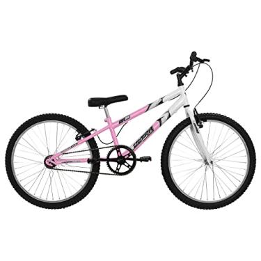 Imagem de Bicicleta de Passeio Ultra Bikes Esporte Bicolor Rebaixada Aro 24 Reforçada Freio V-Brake Sem Marcha Feminina Rosa Bebê/Branco