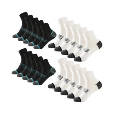Imagem de Conjunto De Meias De Algodão Masculinas Tamanho Grande 20 Pares 38-45 