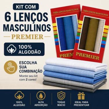 Imagem de Kit 6 Lenço de Bolso 100% Algodão 32 x 32 Premier, Cinza, Cinza