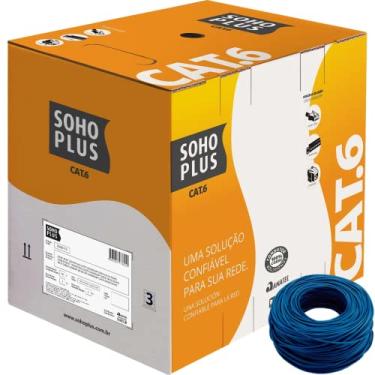 Imagem de Caixa De Cabo De Rede Cat6 SohoPlus Furukawa 100% Cobre Utp 305 Metros Com NF (Azul)