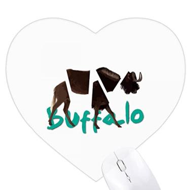 Imagem de Mousepad Buffalo Body Rips Horns Art Deco moderno coração tapete de borracha para escritório