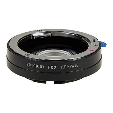 Imagem de Adaptador de montagem de lente Fotodiox compatível com lentes SLR Pentax K Mount (PK) para corpo de câmera SLR Sony Alpha A-Mount (e Minolta AF)