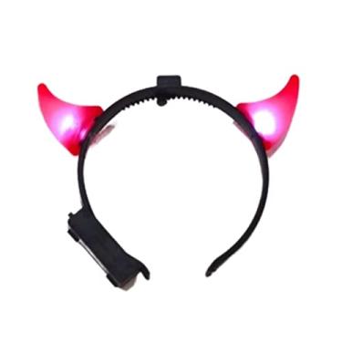 Imagem de 2 Tiara arco Diaba Diabinha Capetinha Acende Festa Fantasia