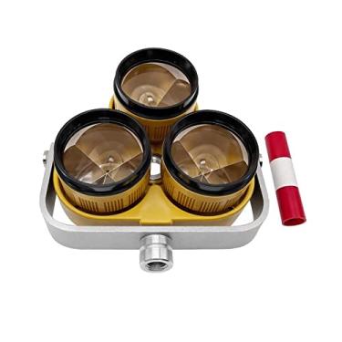 Imagem de Prisma triplo amarelo com saco para total de estações de levantamento de deslocamento 0 mm/-30 mm triplo reflexo