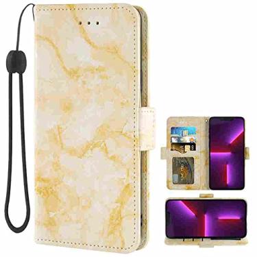 Imagem de DIIGON Capa de telefone carteira para LG G4, capa de couro PU premium slim fit para LG G4, 1 compartimento para moldura de foto, recortes de precisão, amarelo