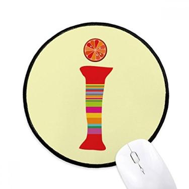 Imagem de DIYthinker I Alfabeto Laranja Frutas Bonito Padrão Mouse Pad Desktop Escritório Tapete Redondo para Computador