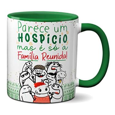 Imagem de Caneca Flork de Natal Parece Hospício Mas é Família Reunida (Verde)