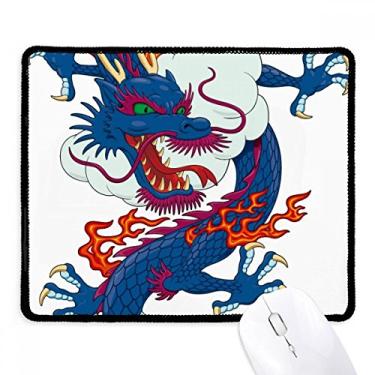 Imagem de Mouse pad chinês com estampa de nuvem de dragão chinês, borda costurada, tapete de jogos de borracha