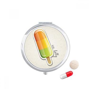 Imagem de Caixa de comprimidos de sorvete laranja amarelo verde picolé doce bolso caixa de armazenamento de medicamentos dispensador de recipiente