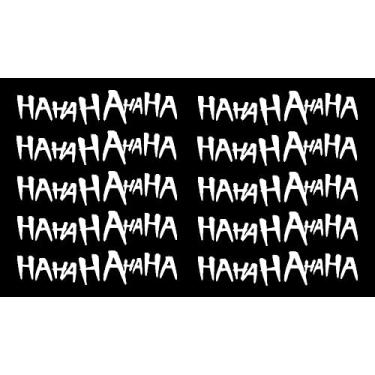 Imagem de Kit 10 Adesivo Hahaha Do Coringa Para Moto Carro Capacete (branco)