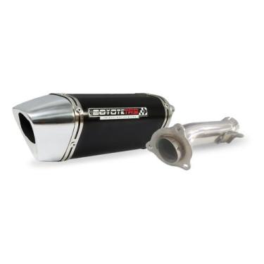 Imagem de Escape/Ponteira Coyote TRS Tri-Oval 300mm Alumínio GSX 750 F 1998 em Diante - Preto/Cromado