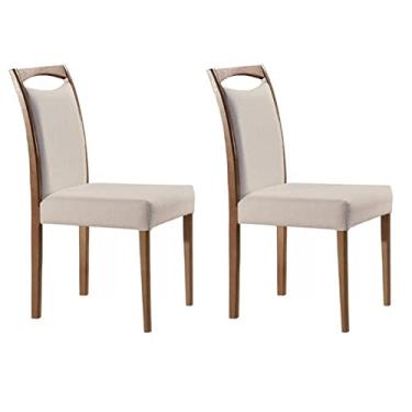 Imagem de Kit 2 Cadeiras Safira Mobilare Imbuia Natural/marrom Claro