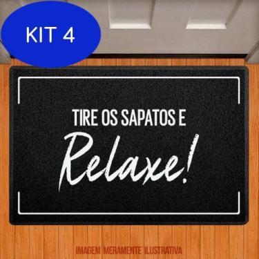 Imagem de Kit 4 Tapete Capacho - Tire Os Sapatos E Relaxe 40X60 - Legiao Nerd