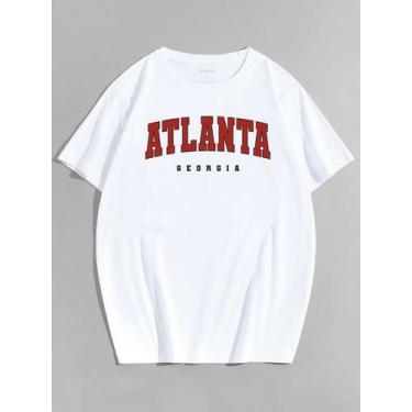 Imagem de Camiseta Oversized Georgia Atlanta Letter Graphic Aesthetic - Maravs