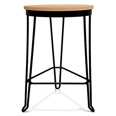 Imagem de Banqueta Banco Baixo Guatemala Estilo Industrial Preto/Jade