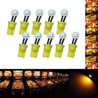Imagem de PA 10 peças #555 T10 1SMD lâmpada de visão lateral para máquina pinball de LED dobrável 6,3 V (amarelo)