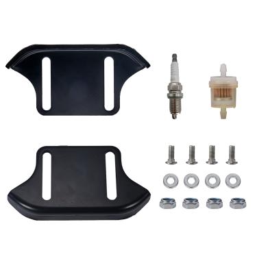 Imagem de Mikatesi Conjunto de 2 sopradores de neve com placa deslizante para Honda 76153-736-010 76153-736-000 HS55 HS70 HS80 HS50 Snowblower conjunto de 2 com kit de filtro de combustível de velas de ignição de montagem