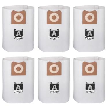 Imagem de Pacote com 6 sacos de pó de alta eficiência VF3502 de substituição para sacos de aspirador de pó Ridgid 12-16 galões tipo A, peça nº 23743