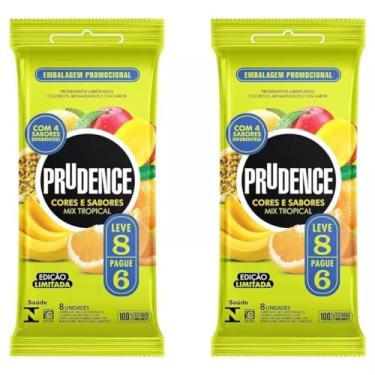 Imagem de Preservativos com sabor Prudence Mix Tropical 16 Camisinhas Preservativo Prudence