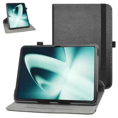 Imagem de Capa giratória para OnePlus Pad 2022, capa rotativa Oppo Pad 2, suporte giratório de 360 graus Bige com capa de padrão fofo para tablets OnePlus Pad/Oppo Pad 2 de 11,6 polegadas, preta