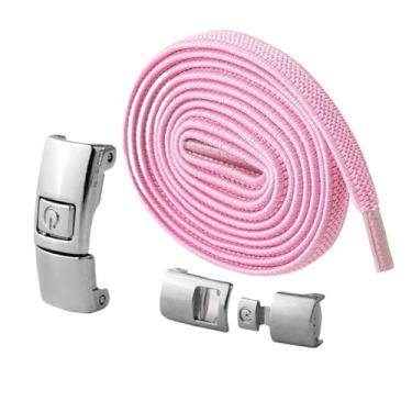 Imagem de Elastic Laces Sneakers Width Flat Shoelaces Without Ties Kids Adult Lock No Tie Shoelace Rubber Bands Shoe Accessories (Color : Pink)