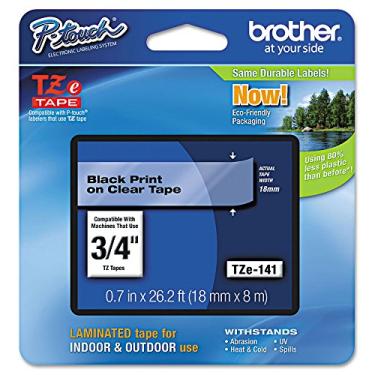 Imagem de Genuíno Brother 3/4" (18 mm) Preto em TZe P-Touch Tape para Brother PT-D450, PTD450 Label Maker