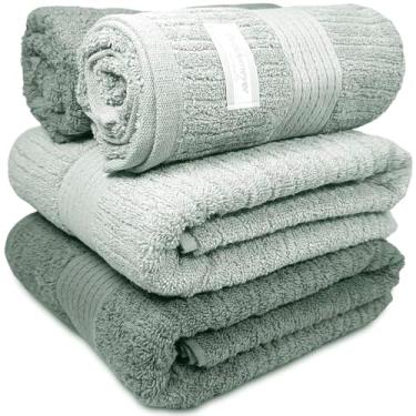 Imagem de Jogo De Banho Gigante Buddemeyer - Toalha Banhão Fio Penteado Canelado - 100% Algodão - Kit 4 Peças (Verde 1871/1836)